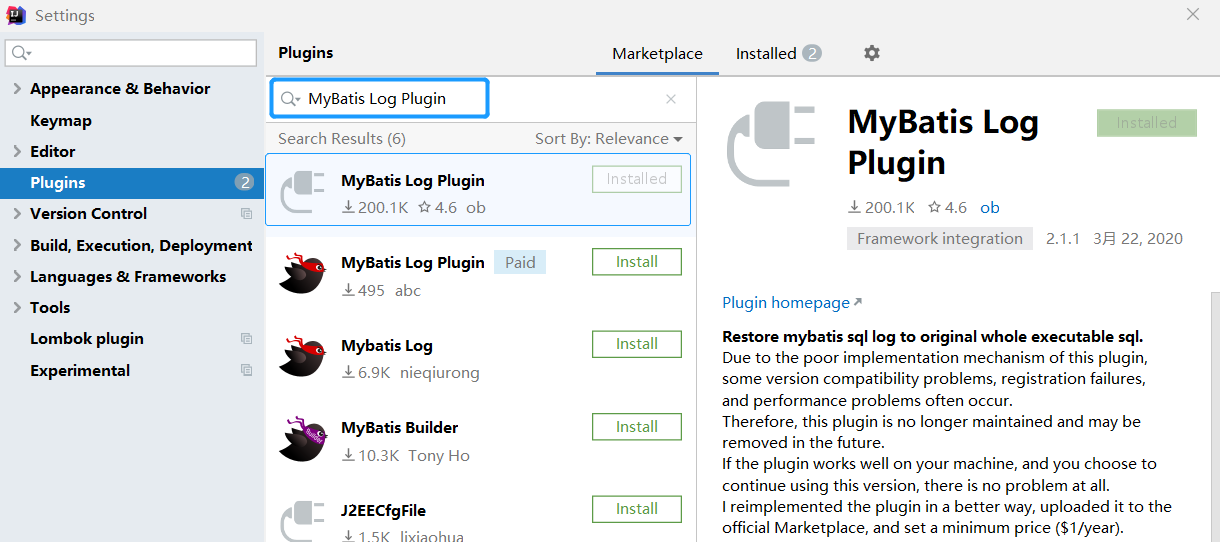 IntelliJ IDEA安装MyBatis Log Plugin插件控制台打印详细SQL.png